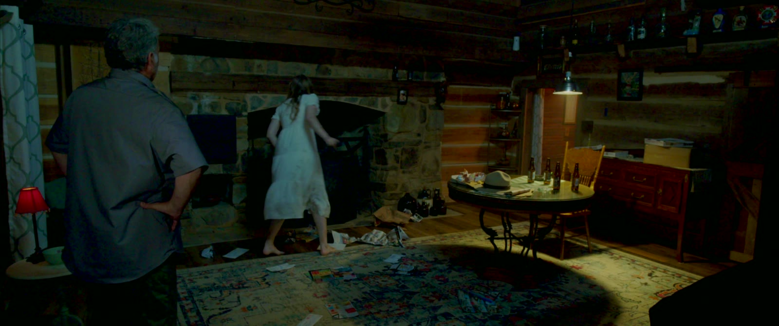 Lincoln County, lamp-lit cabin wide